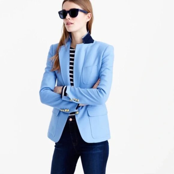 J. Crew 1035 Rhodes Italian Wool Baby Light Blue Blazer Jacket Size 10T - Picture 14 of 14